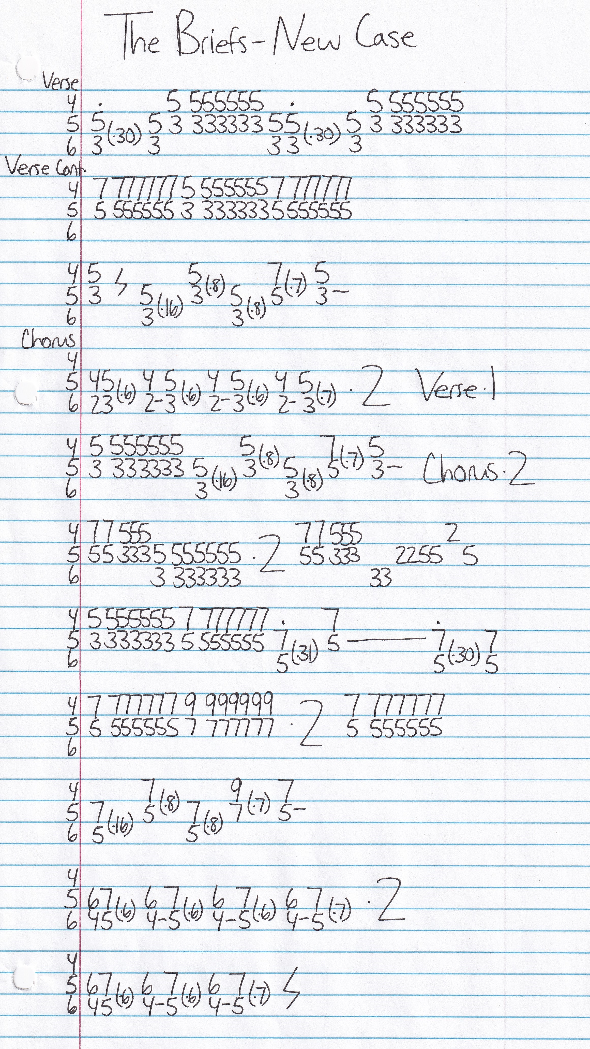 High quality guitar tab for New Case by The Briefs off of the album Hit After Hit. ***Complete and accurate guitar tab!***